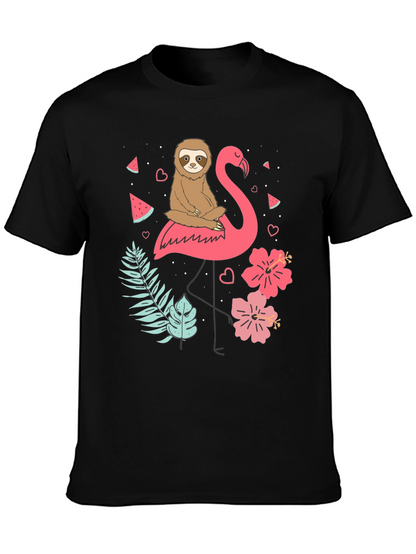 Sloth and Flamingo Graphic Tee