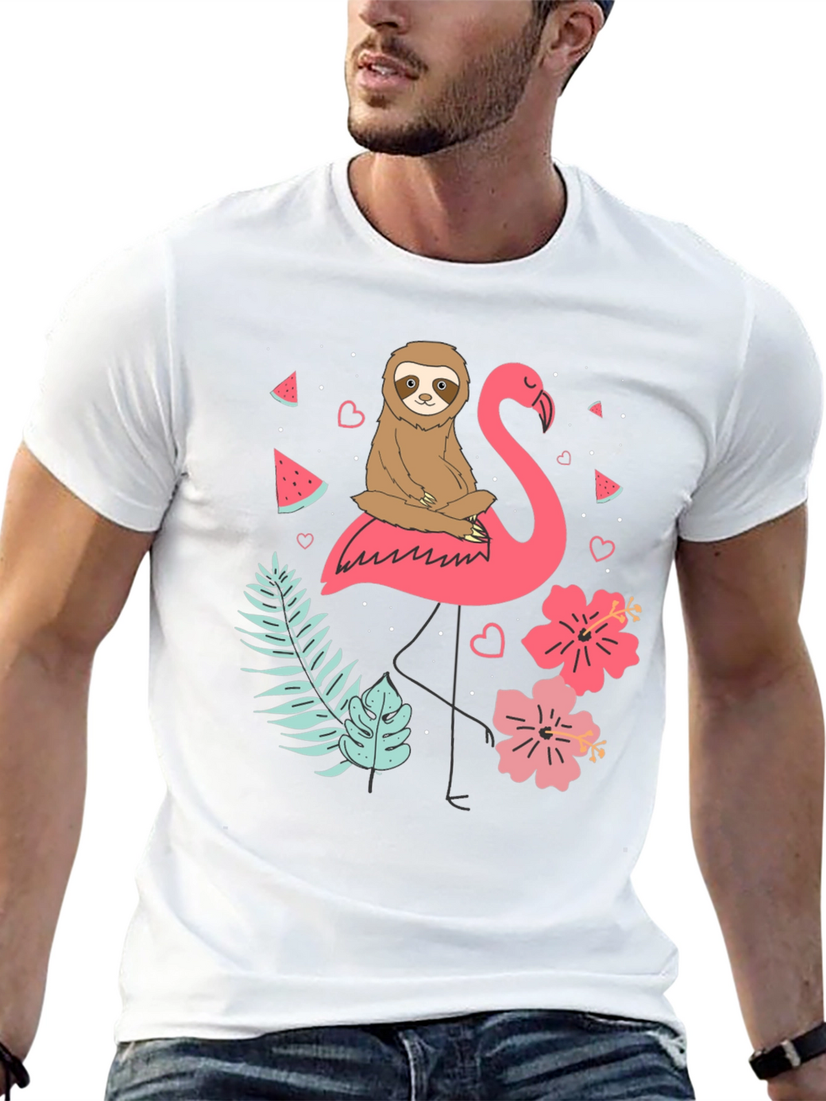 Sloth and Flamingo Graphic Tee
