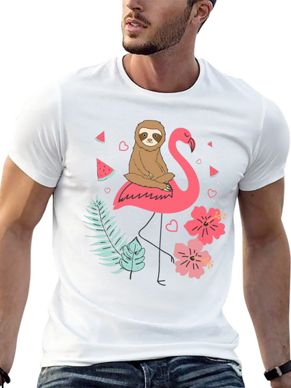 Sloth and Flamingo Graphic Tee