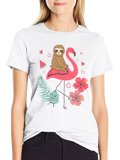 Sloth and Flamingo Graphic Tee