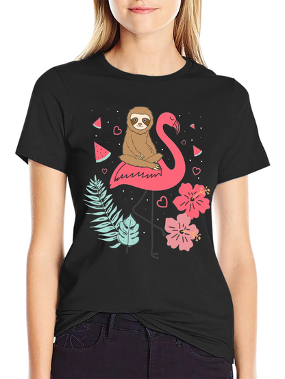 Sloth and Flamingo Graphic Tee