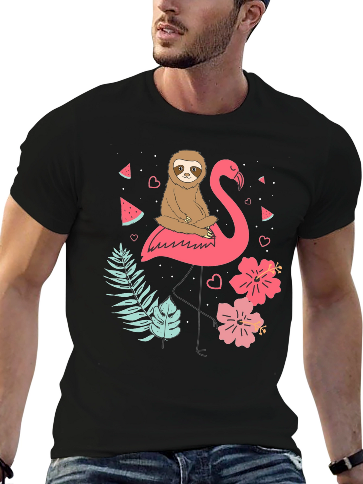 Sloth and Flamingo Graphic Tee