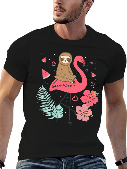 Sloth and Flamingo Graphic Tee