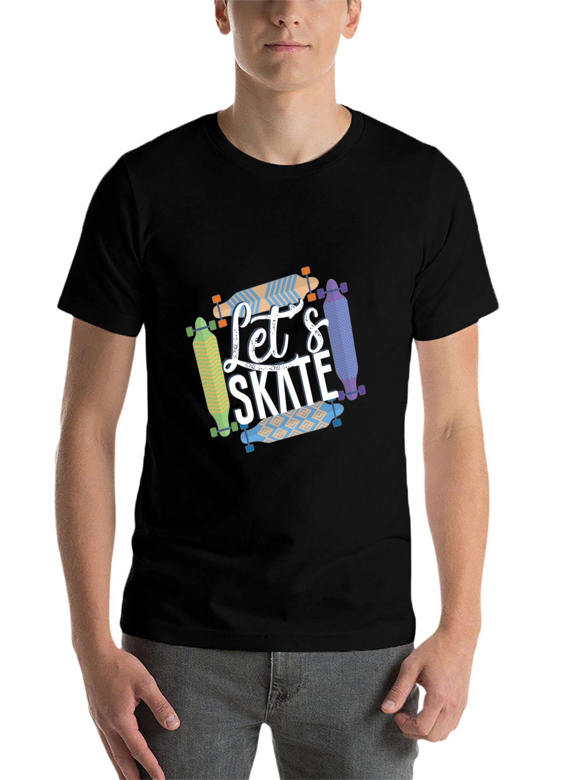 Lets Skate Graphic T-Shirt - Skateboarder Style