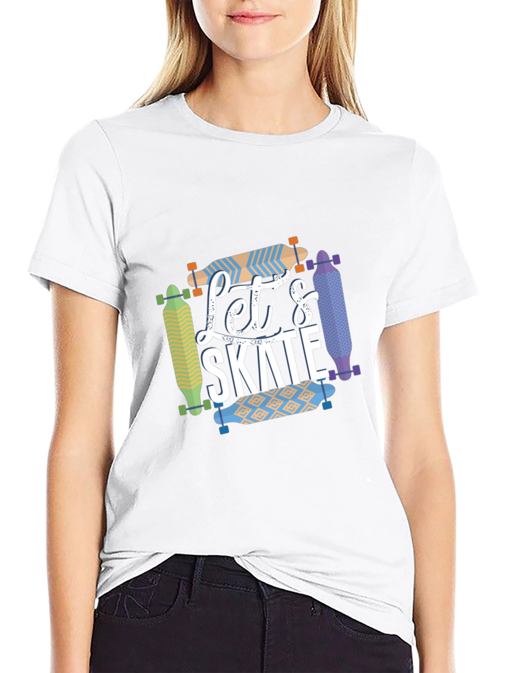 Lets Skate Graphic T-Shirt - Skateboarder Style