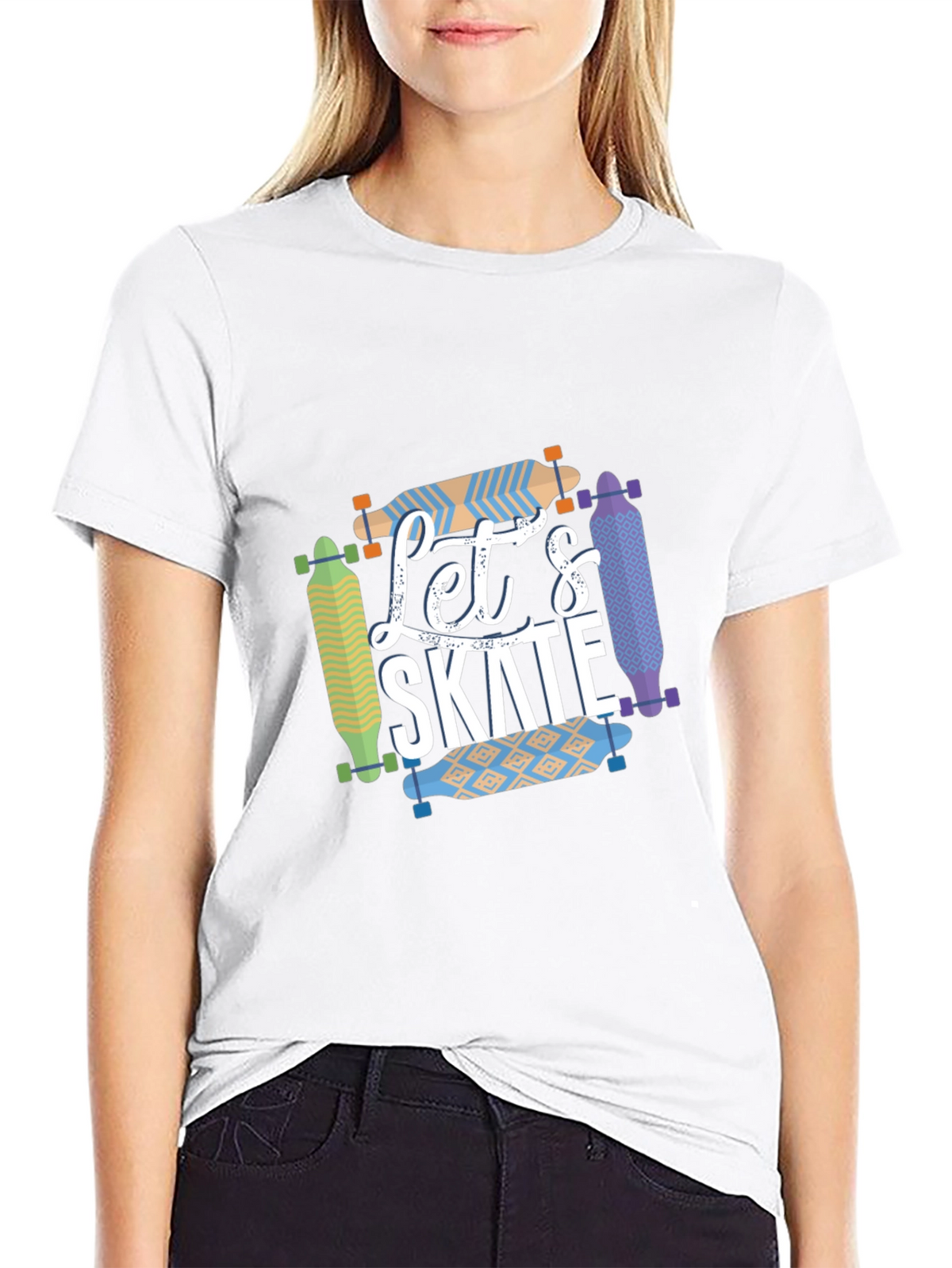 Lets Skate Graphic T-Shirt - Skateboarder Style
