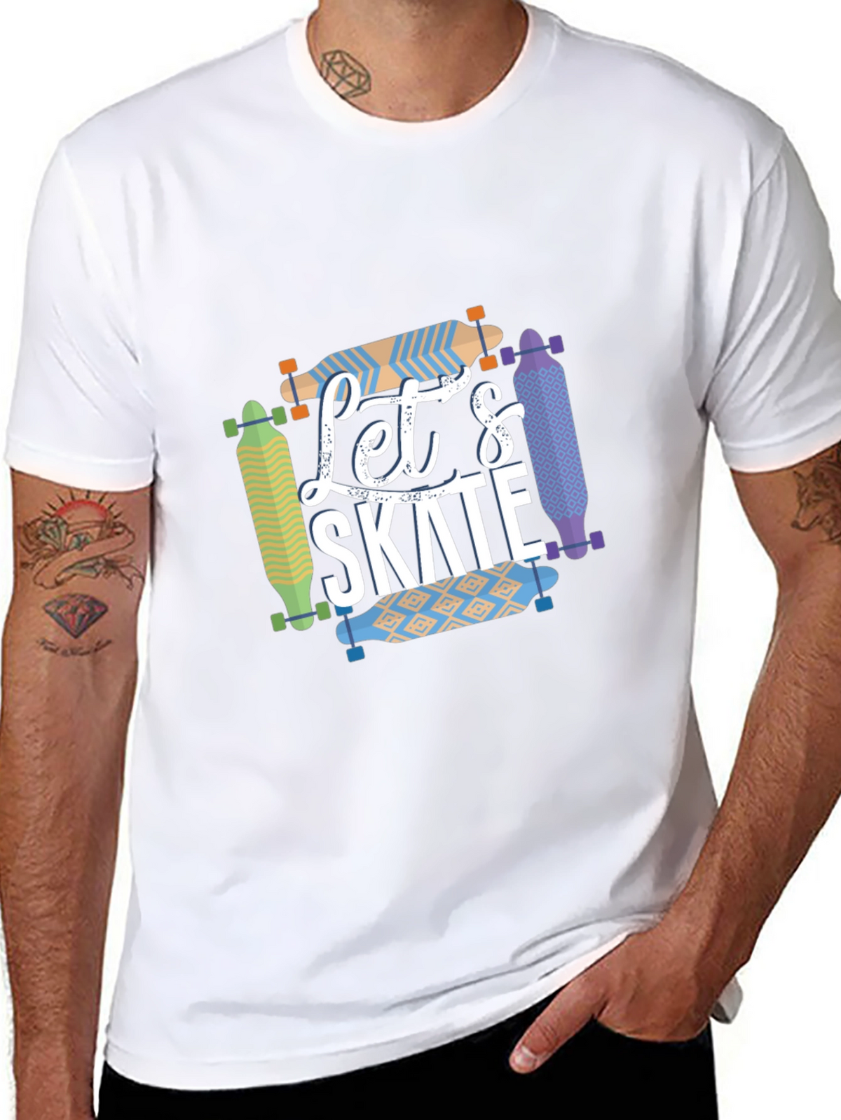 Lets Skate Graphic T-Shirt - Skateboarder Style