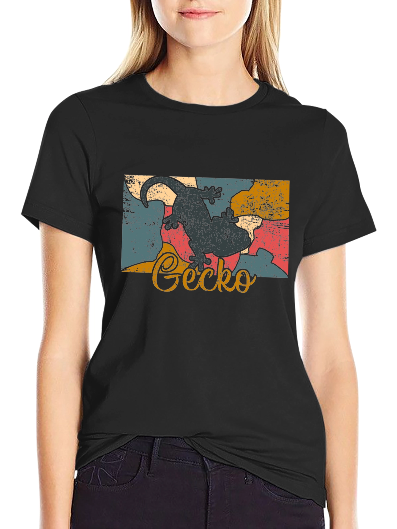 Retro Gecko Graphic Tee - Cool Lizard Lover Shirt