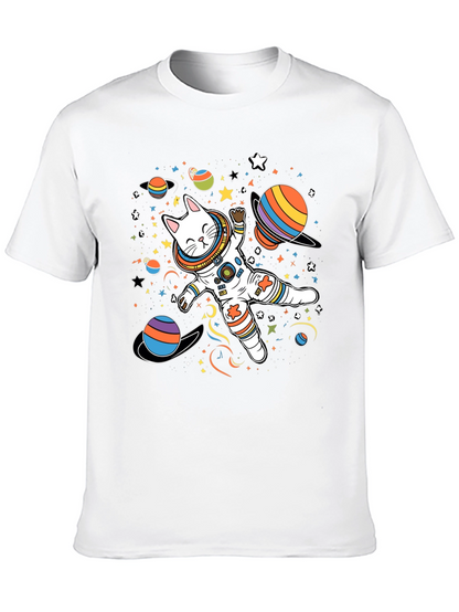 Cosmic Cat Astronaut T-Shirt - Space Adventure