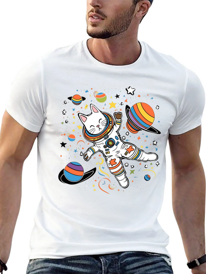 Cosmic Cat Astronaut T-Shirt - Space Adventure
