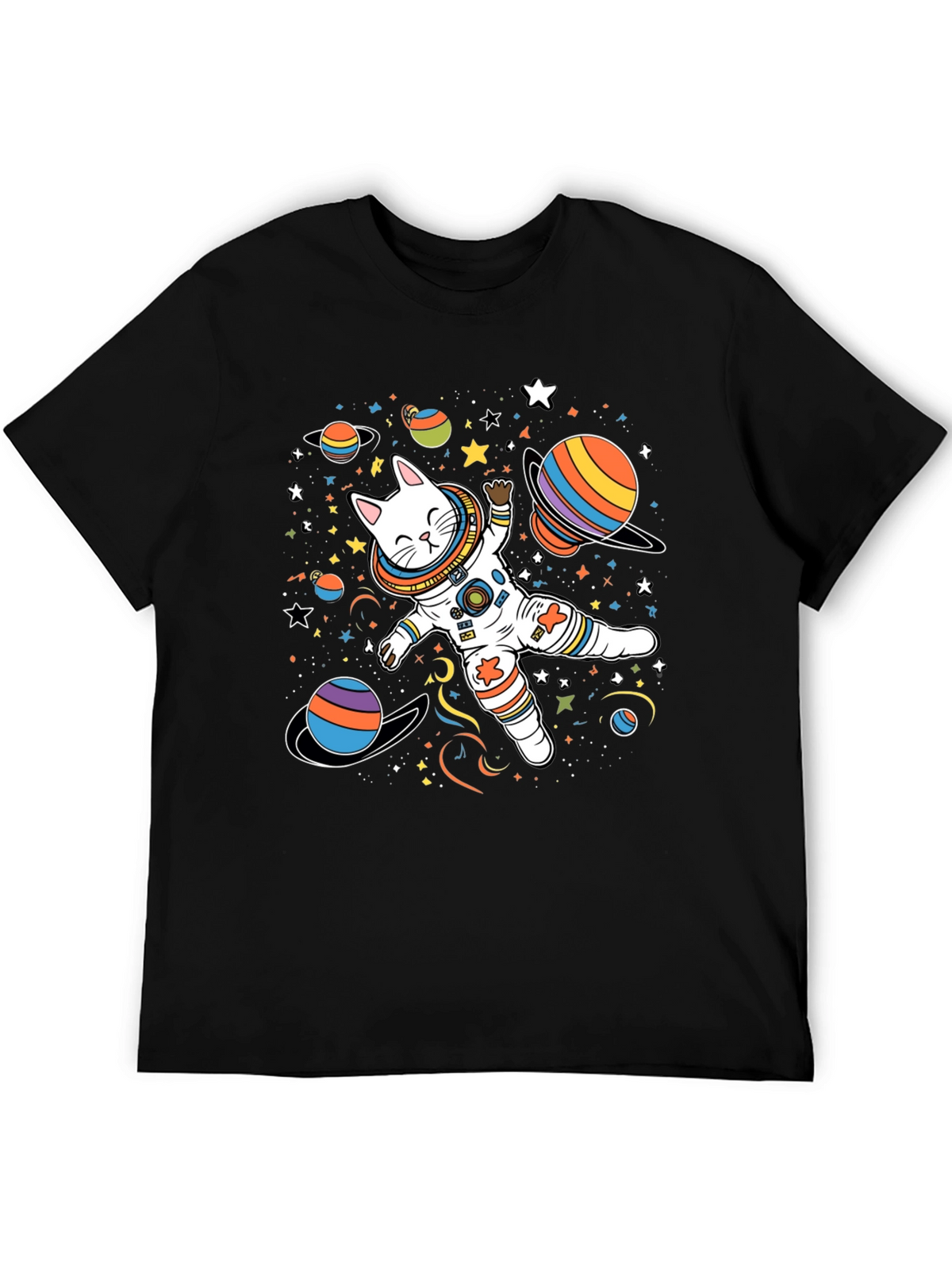 Cosmic Cat Astronaut T-Shirt - Space Adventure