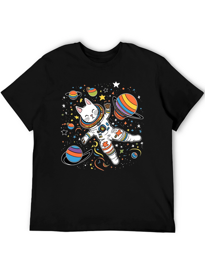 Cosmic Cat Astronaut T-Shirt - Space Adventure