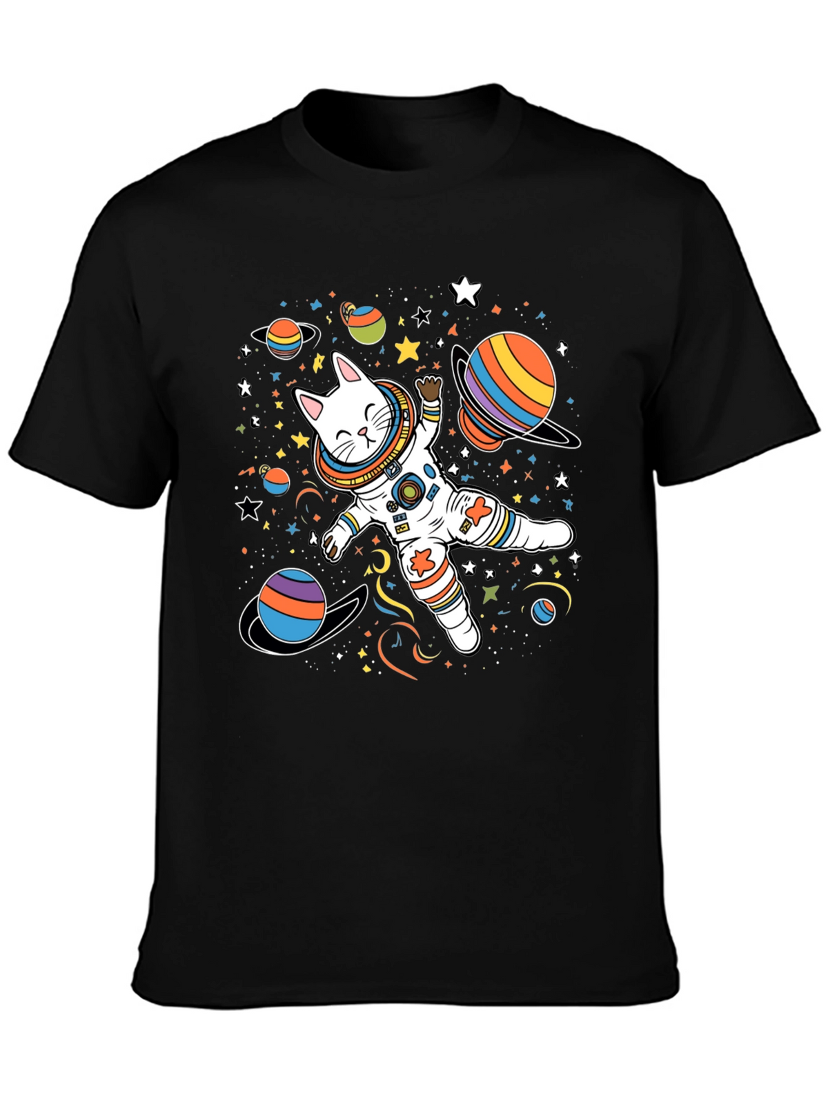 Cosmic Cat Astronaut T-Shirt - Space Adventure