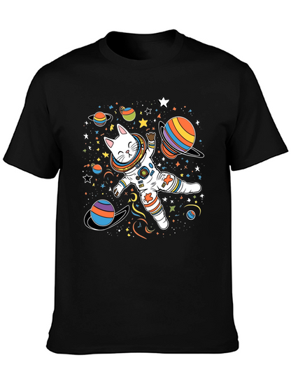 Cosmic Cat Astronaut T-Shirt - Space Adventure