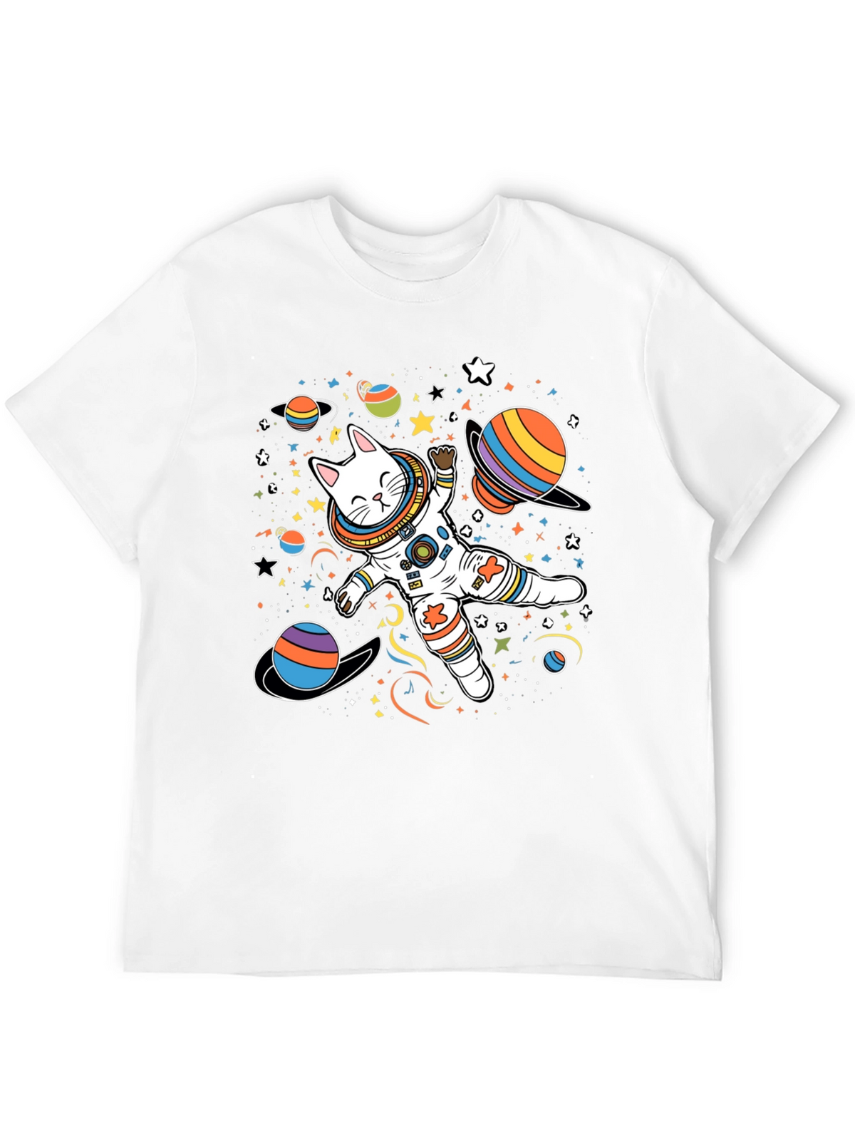 Cosmic Cat Astronaut T-Shirt - Space Adventure