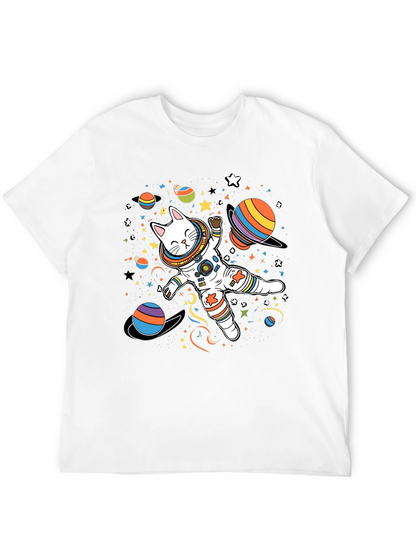 Cosmic Cat Astronaut T-Shirt - Space Adventure