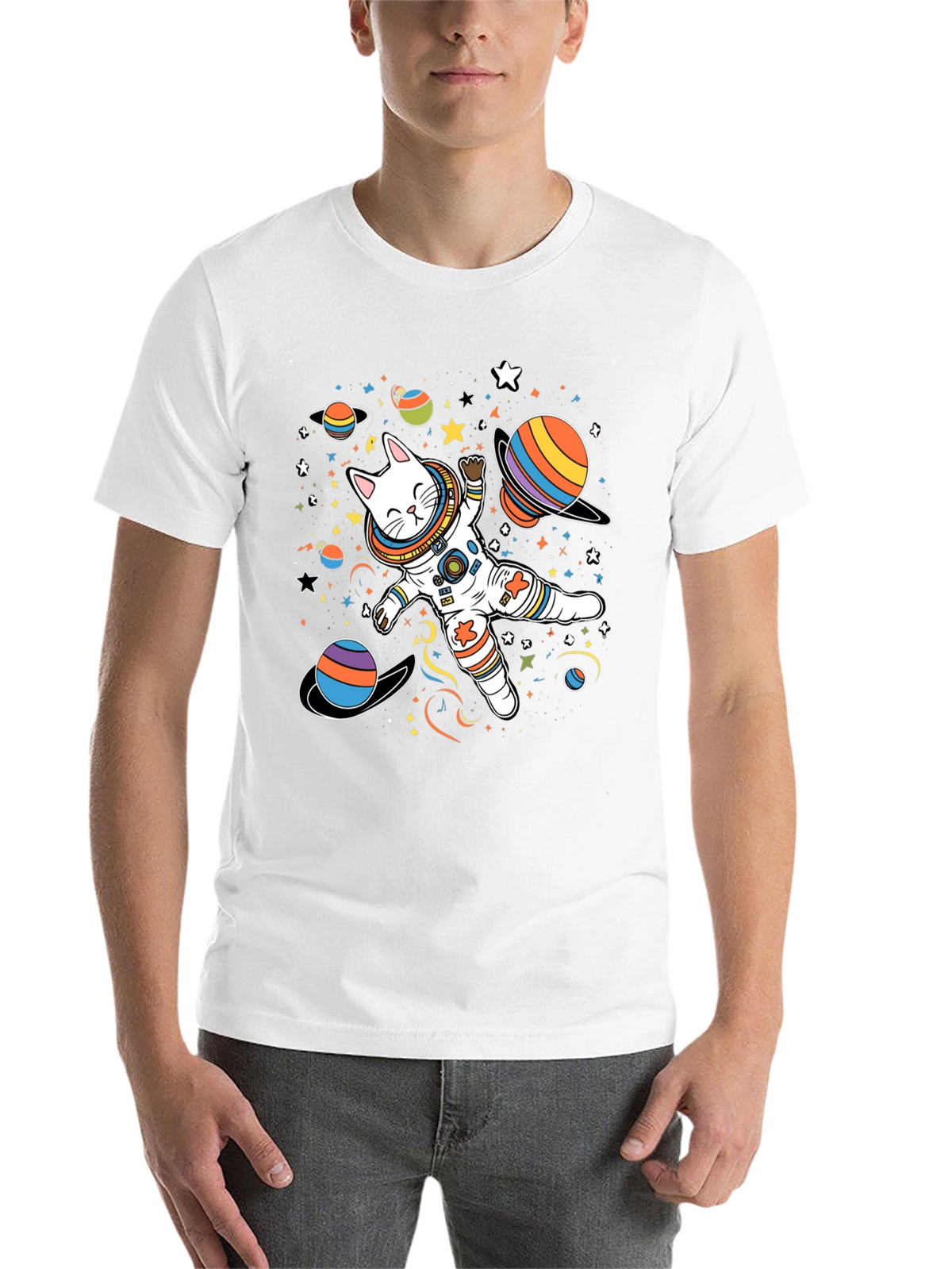 Cosmic Cat Astronaut T-Shirt - Space Adventure