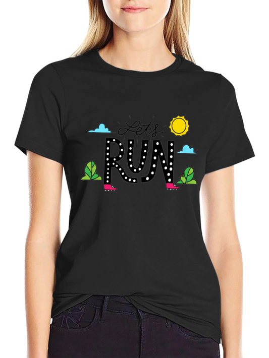 Lets Run Graphic T-Shirt - Black