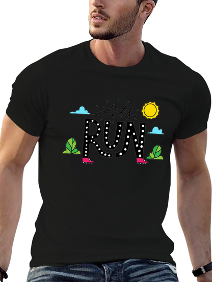 Lets Run Graphic T-Shirt - Black