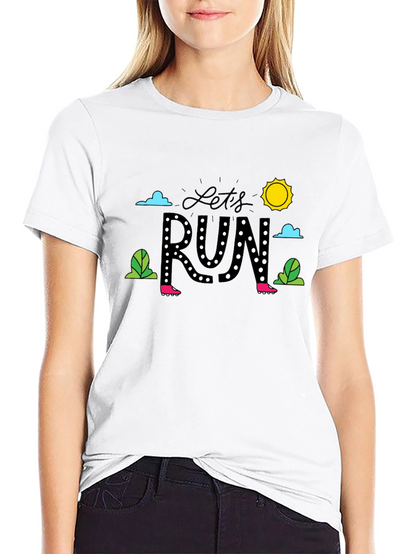 Lets Run Graphic T-Shirt - Black