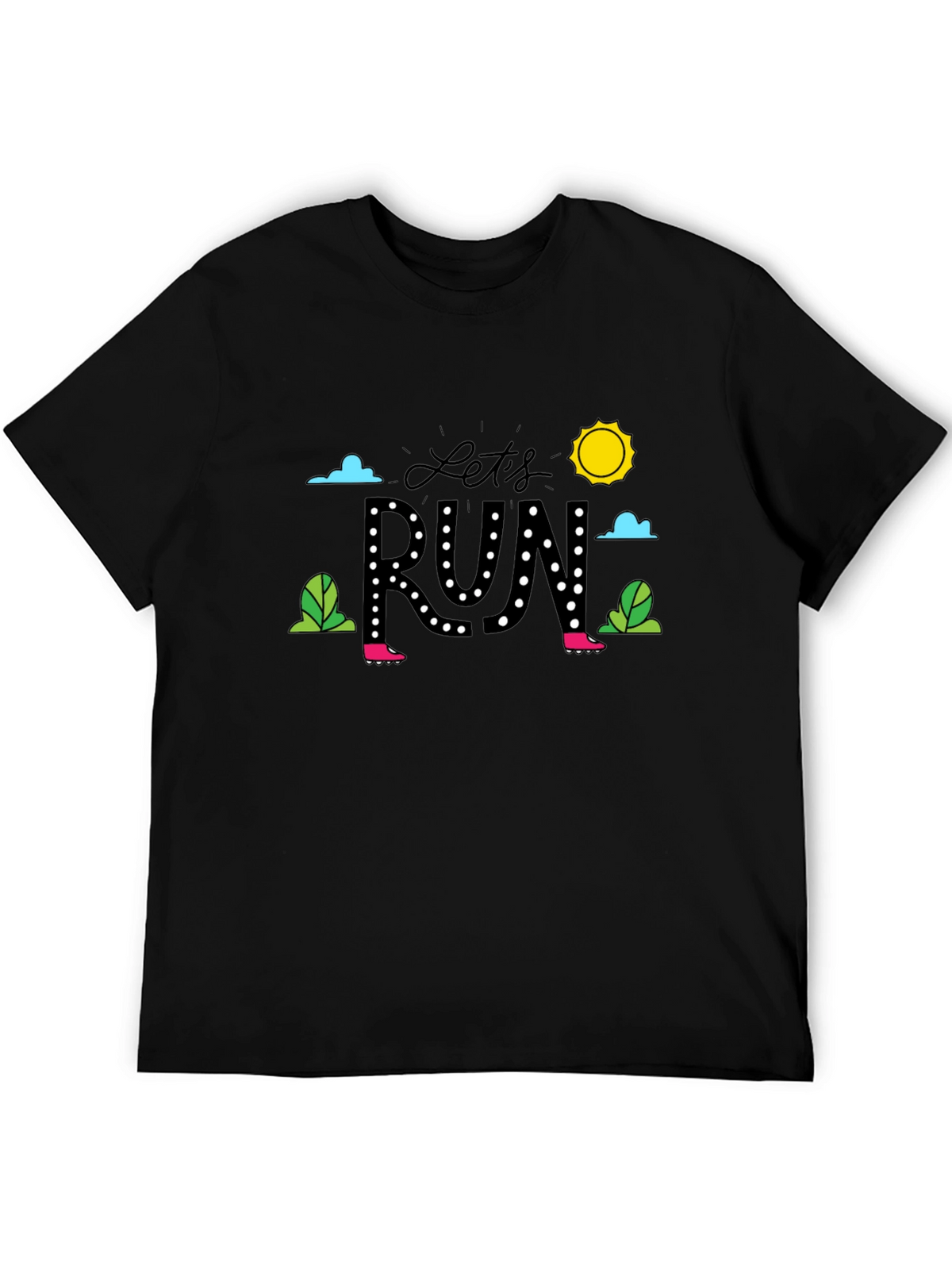 Lets Run Graphic T-Shirt - Black