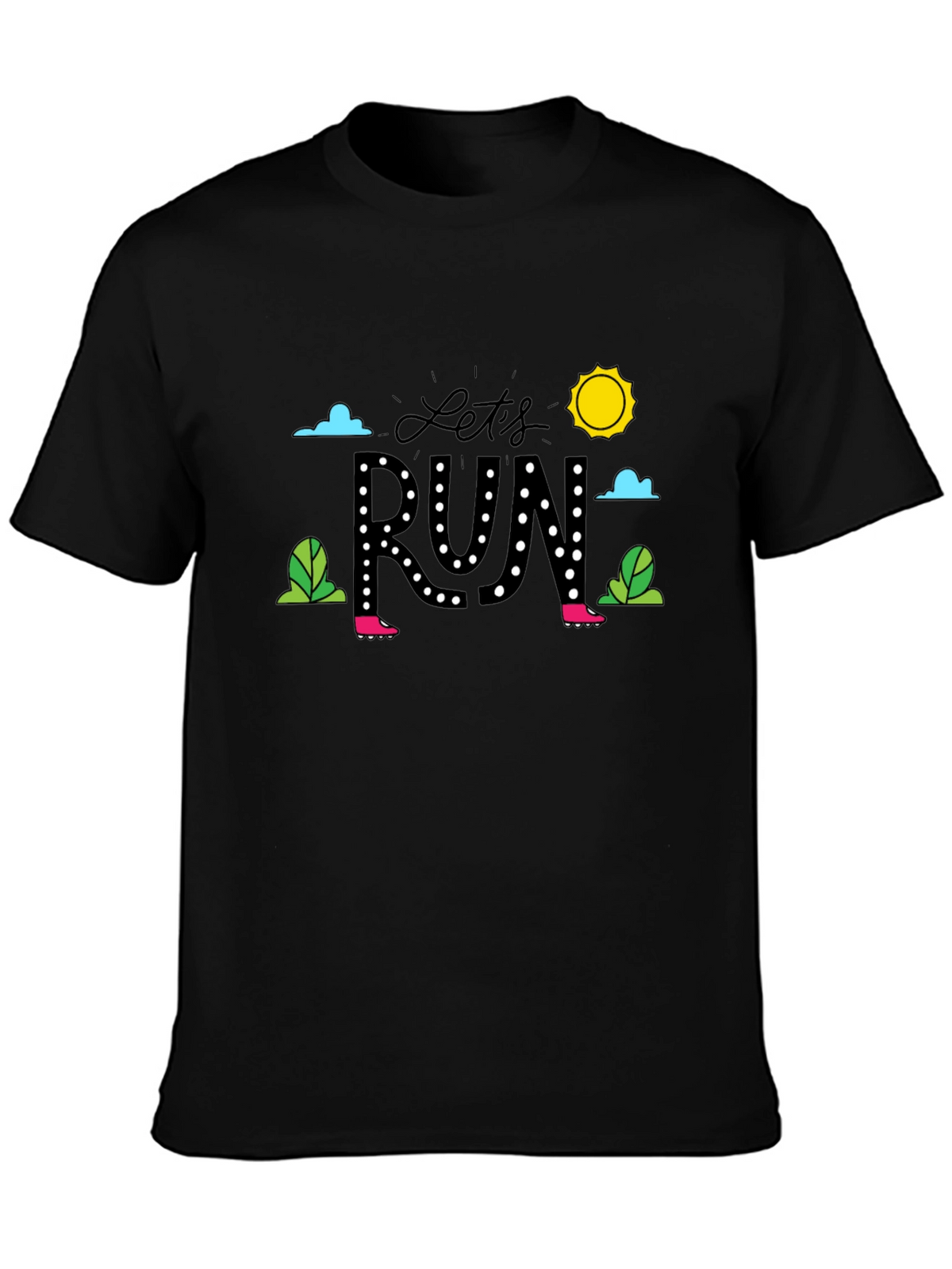 Lets Run Graphic T-Shirt - Black