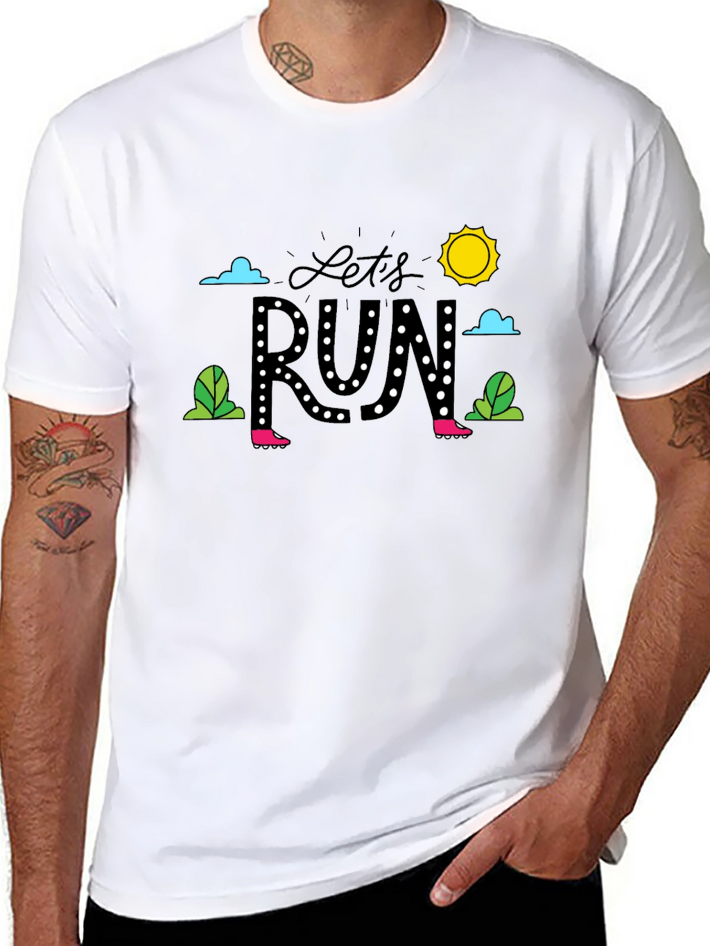 Lets Run Graphic T-Shirt - Black