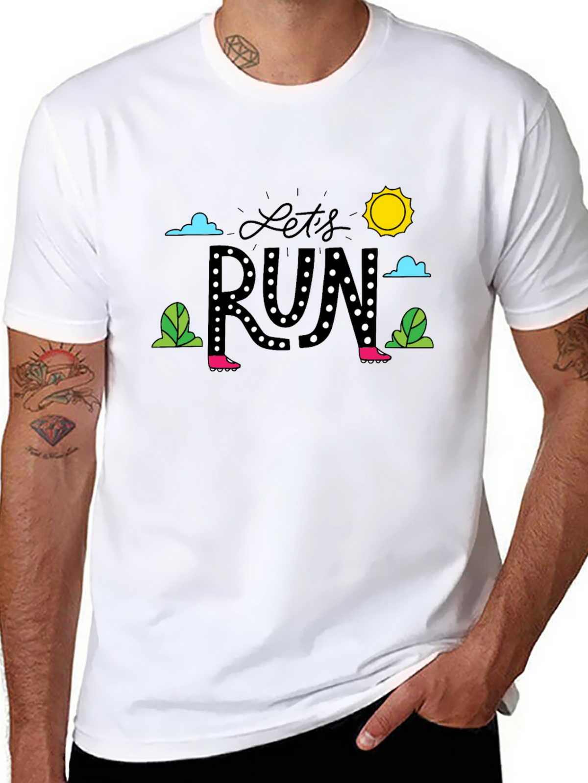 Lets Run Graphic T-Shirt - Black