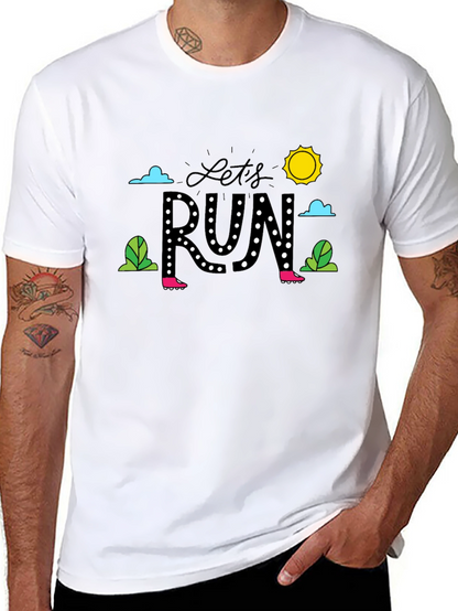 Lets Run Graphic T-Shirt - Black