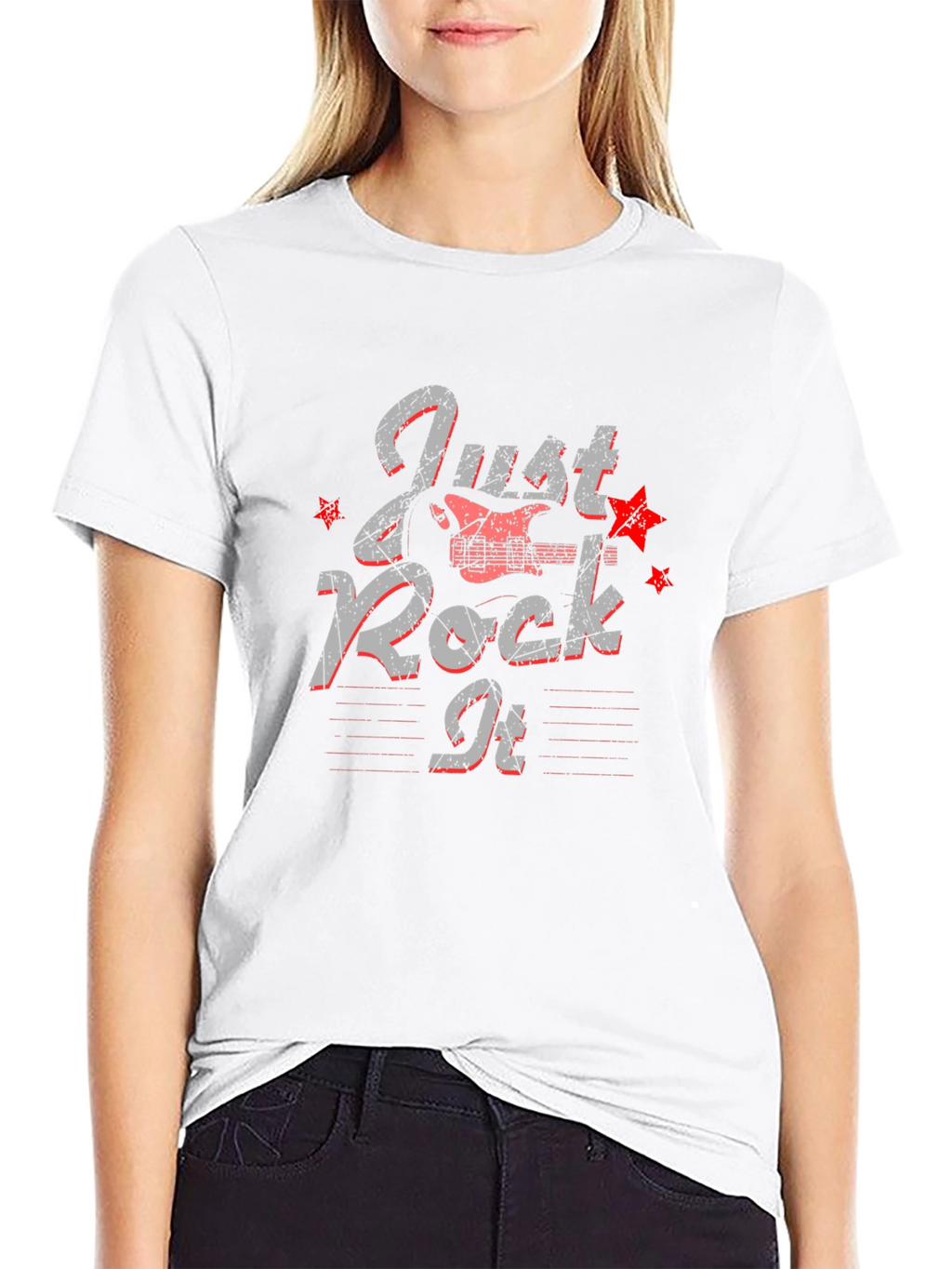 Just Rock It Graphic Print Black T-Shirt
