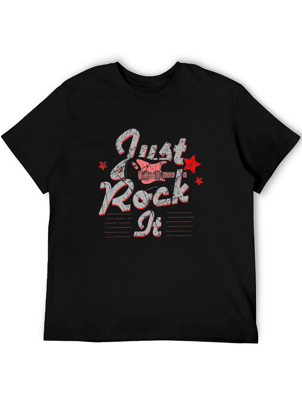 Just Rock It Graphic Print Black T-Shirt