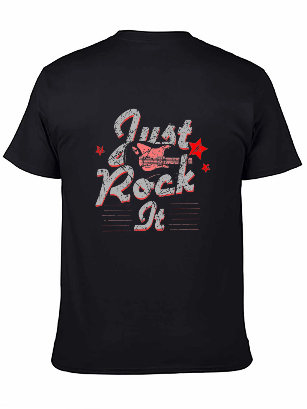 Just Rock It Graphic Print Black T-Shirt