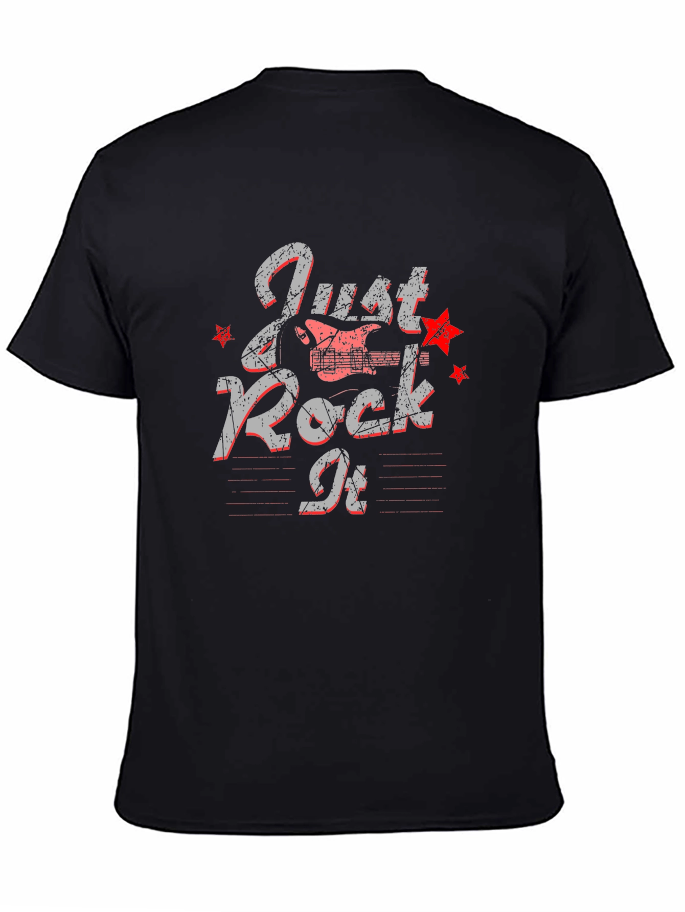 Just Rock It Graphic Print Black T-Shirt