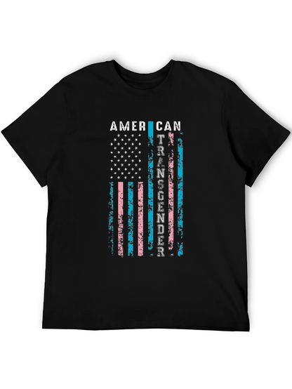 American Transgender Flag Black T-Shirt