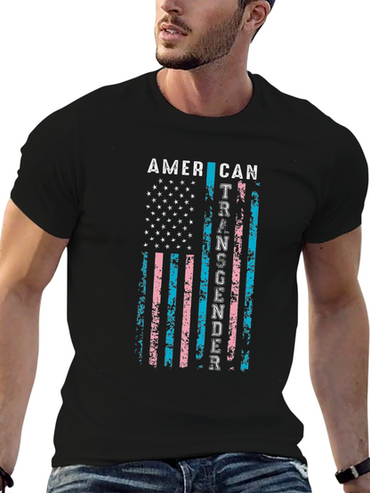 American Transgender Flag Black T-Shirt