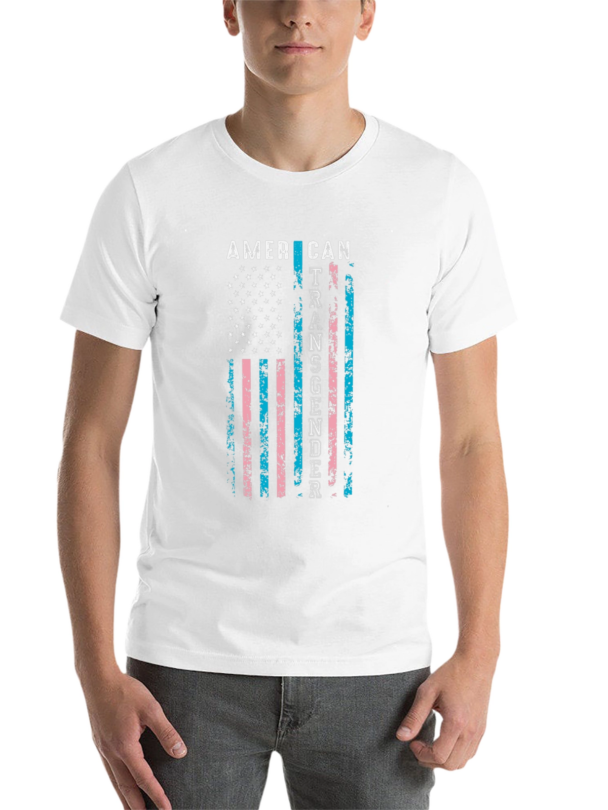 American Transgender Flag Black T-Shirt