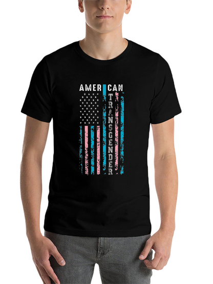 American Transgender Flag Black T-Shirt