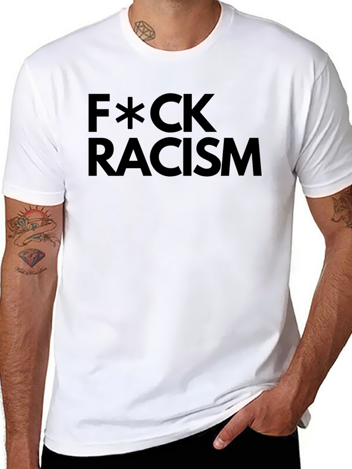 F*CK Racism Black Graphic T-Shirt