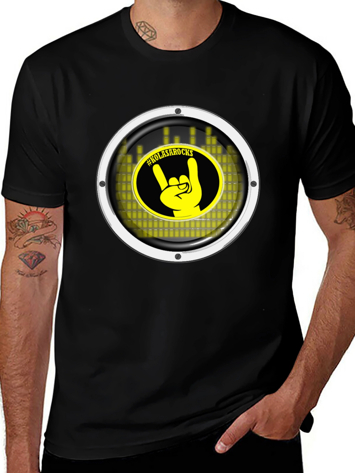 KOLASAROCKS Graphic Tee - Black Crew Neck