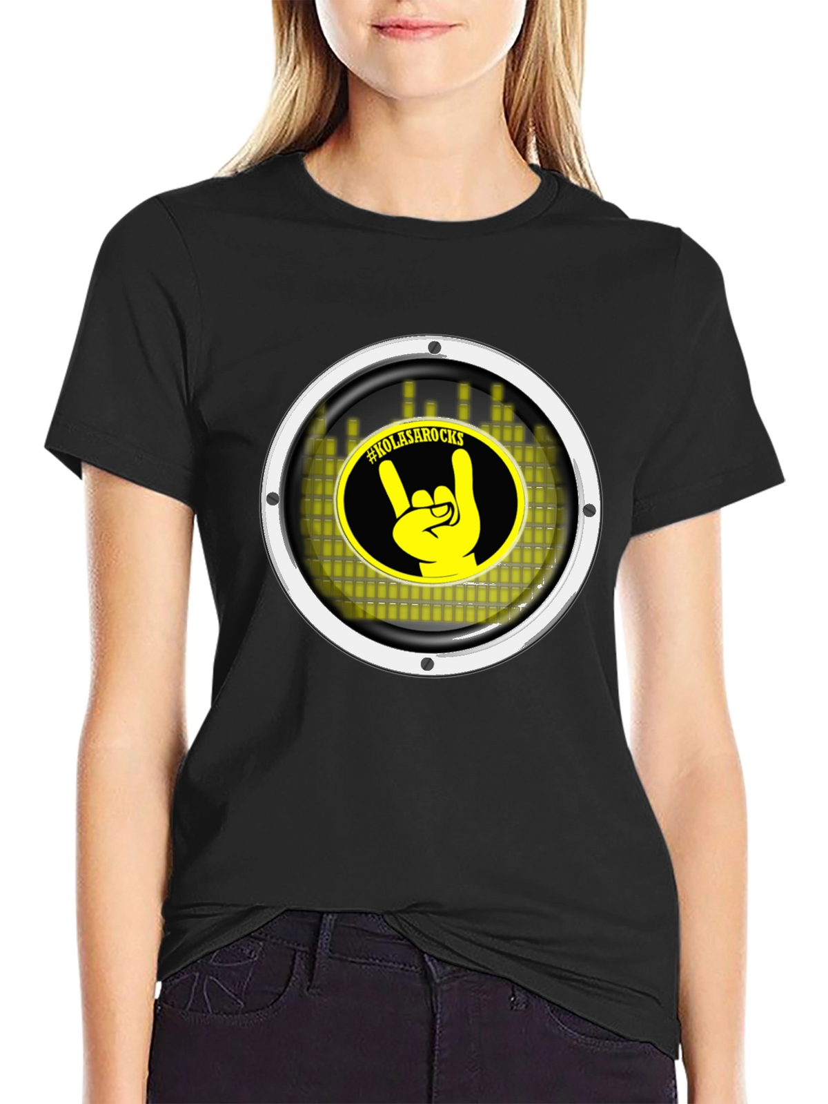 KOLASAROCKS Graphic Tee - Black Crew Neck