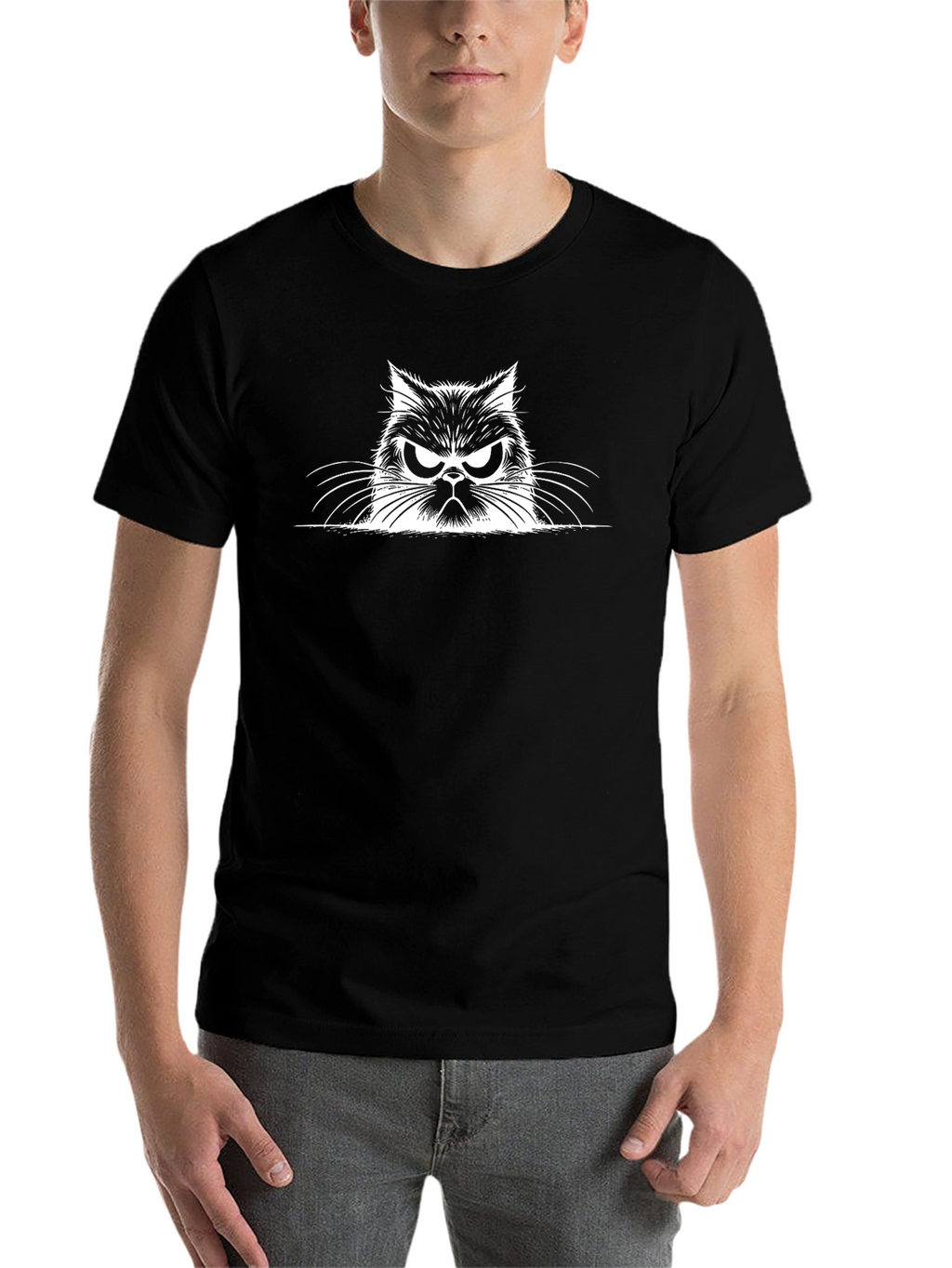 Grumpy Cat Graphic Tee - Mens Black T-Shirt