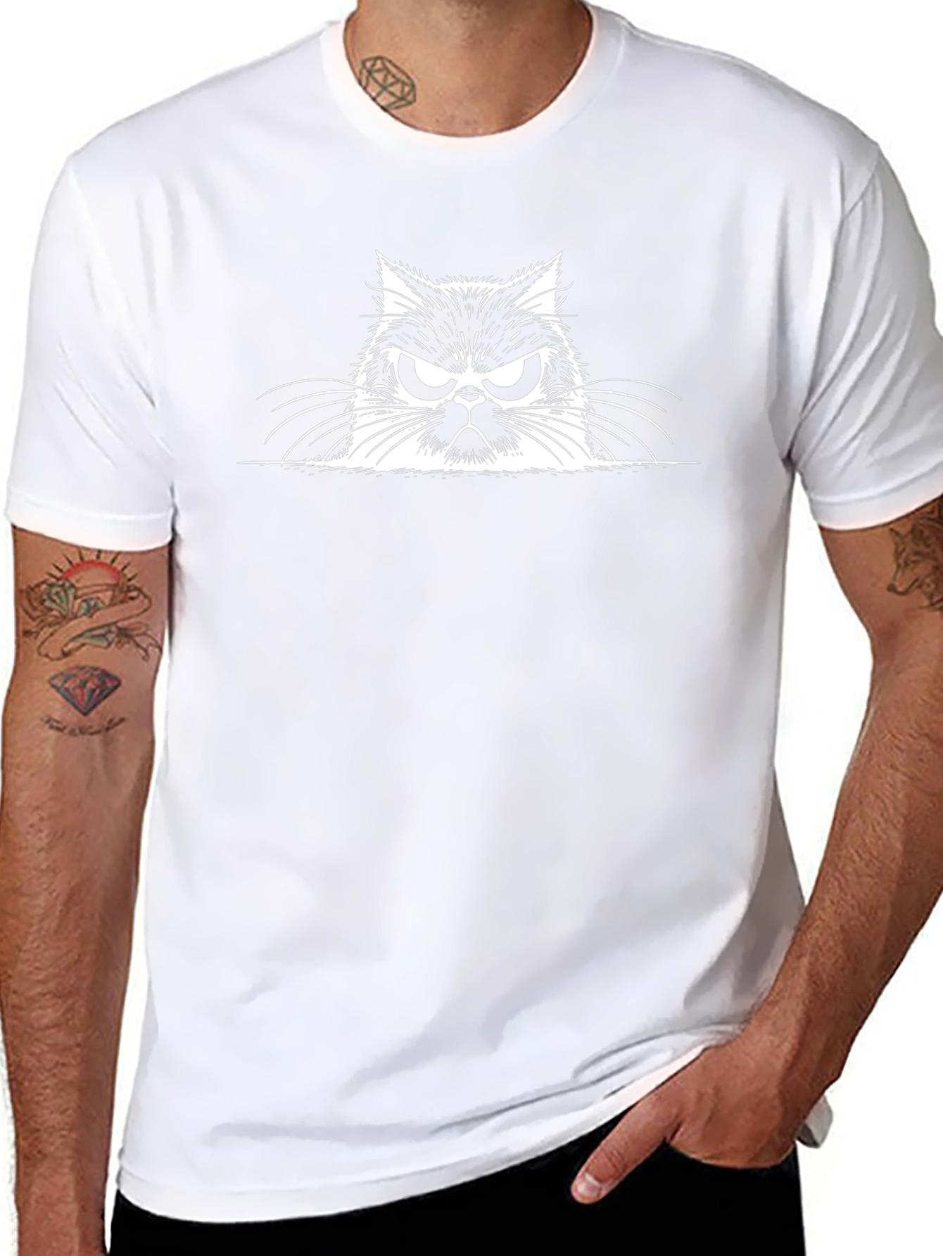 Grumpy Cat Graphic Tee - Mens Black T-Shirt