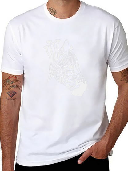 Zebra Head Graphic Print Black T-Shirt
