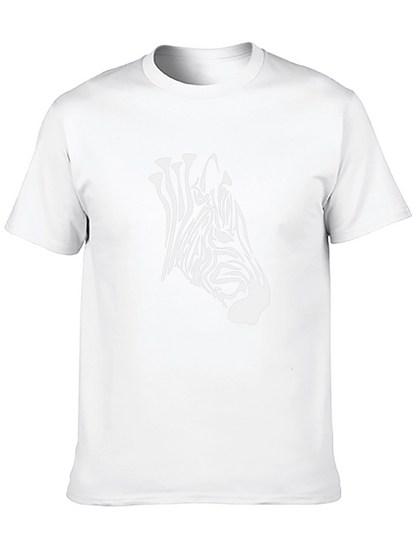 Zebra Head Graphic Print Black T-Shirt