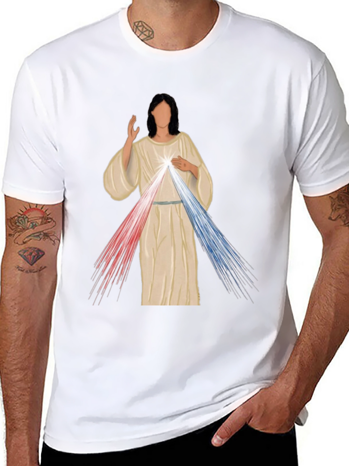 Divine Mercy Graphic Tee - Artistic Religious T-Shirt