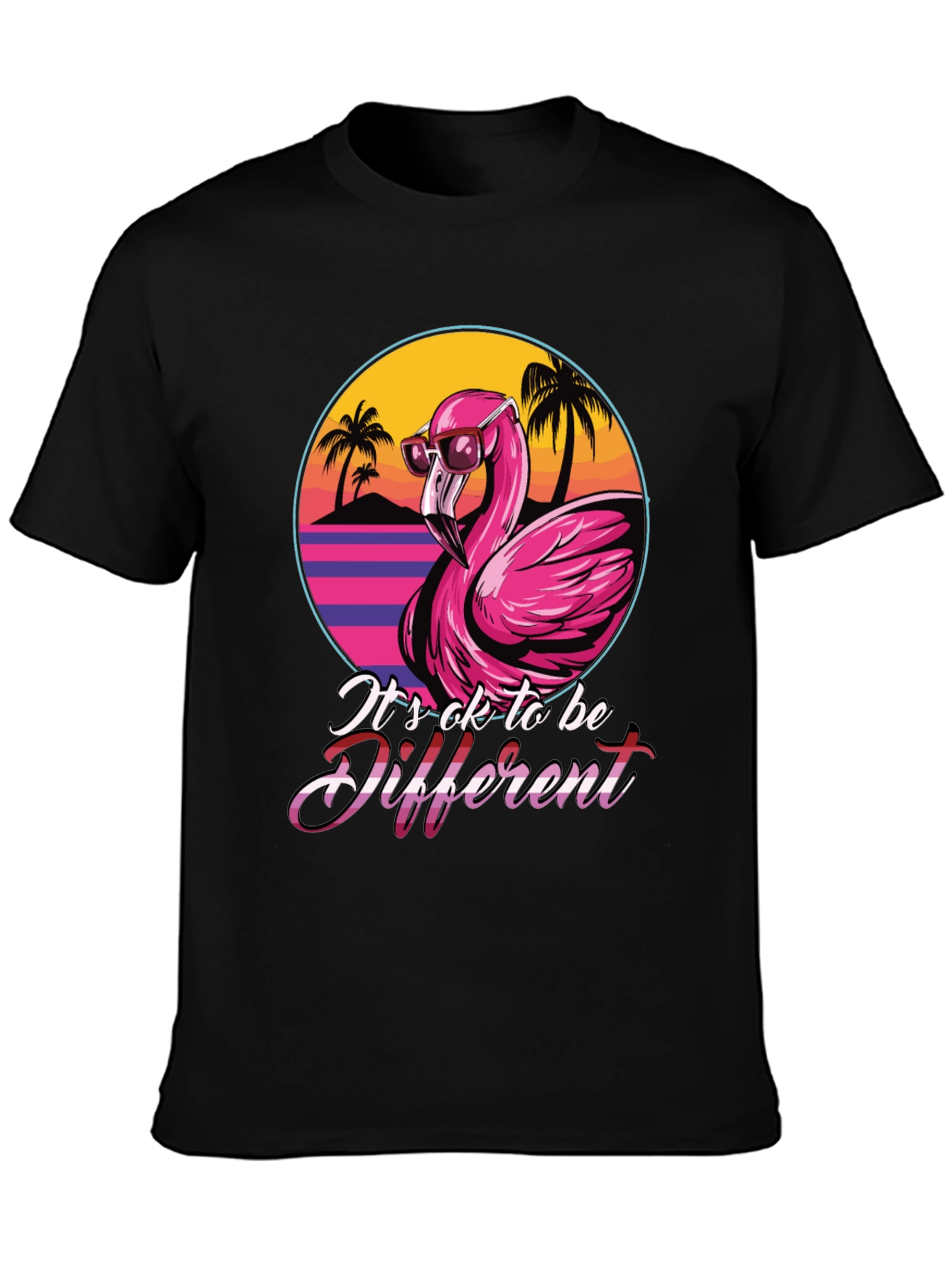 Cool Flamingo Graphic T-Shirt - Its OK to be Different