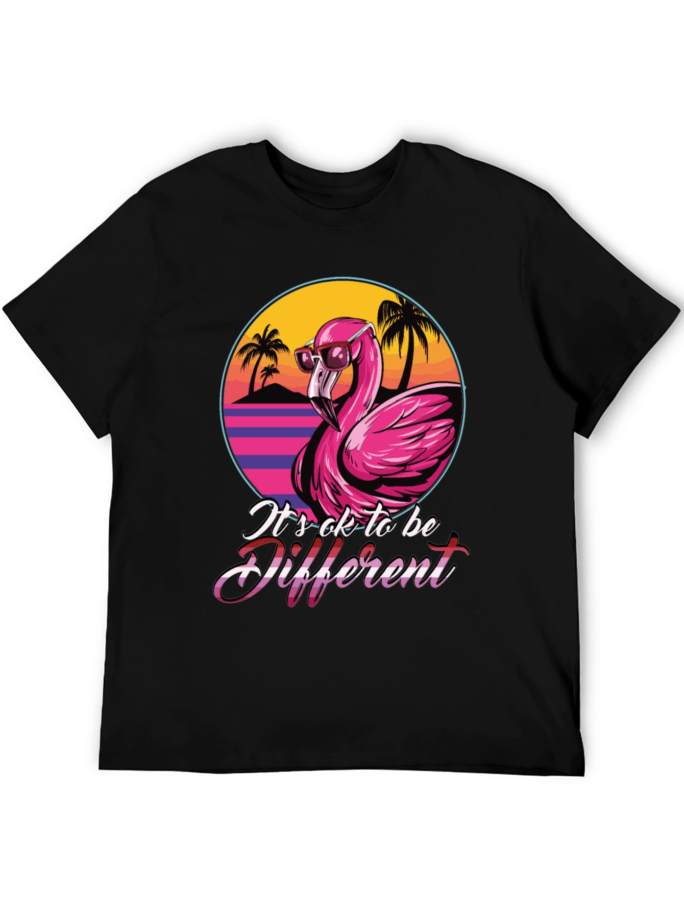 Cool Flamingo Graphic T-Shirt - Its OK to be Different