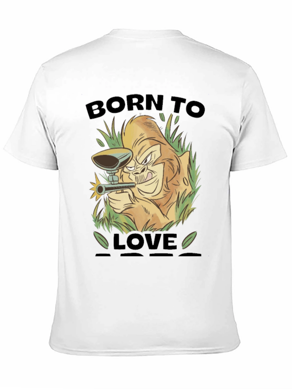 Born To Love Monkey Graphic Black T-Shirt