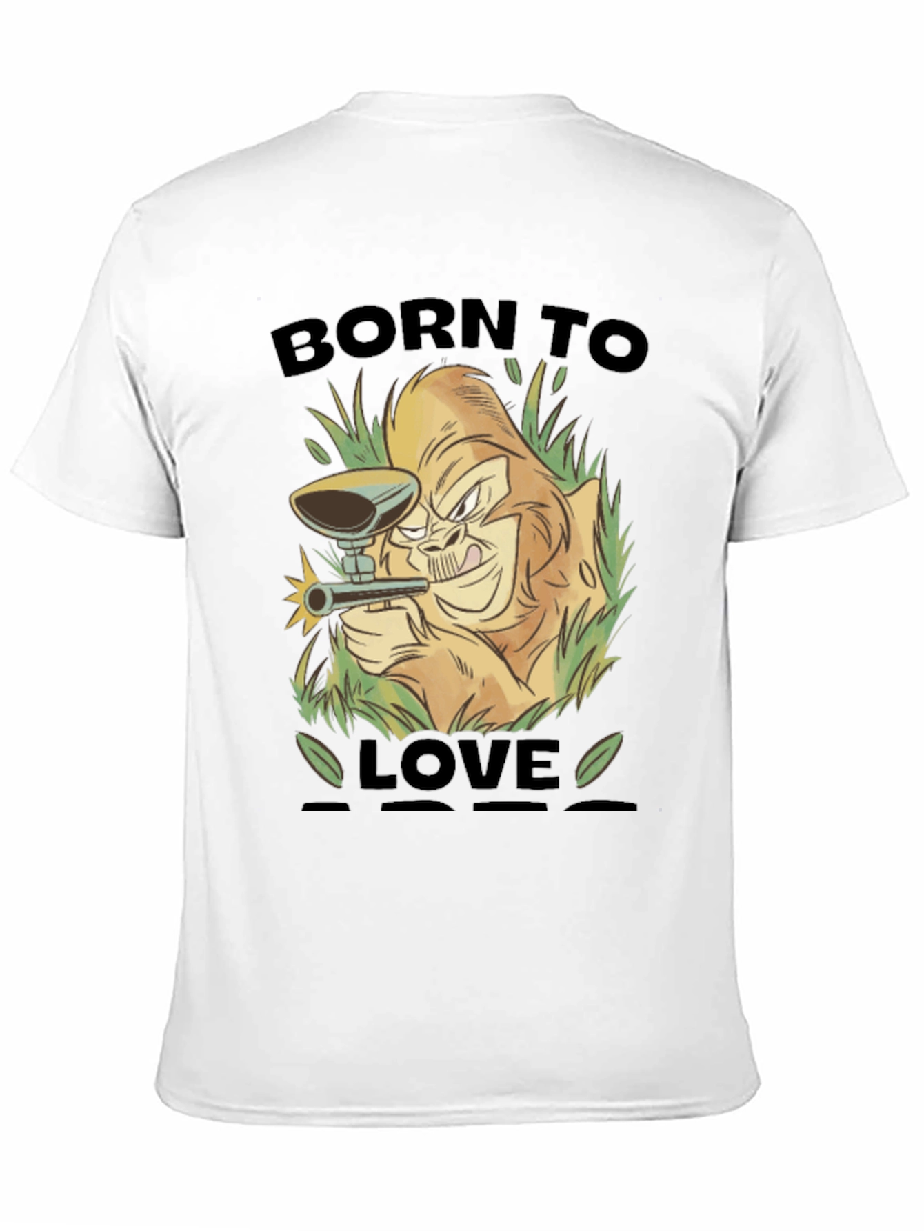 Born To Love Monkey Graphic Black T-Shirt