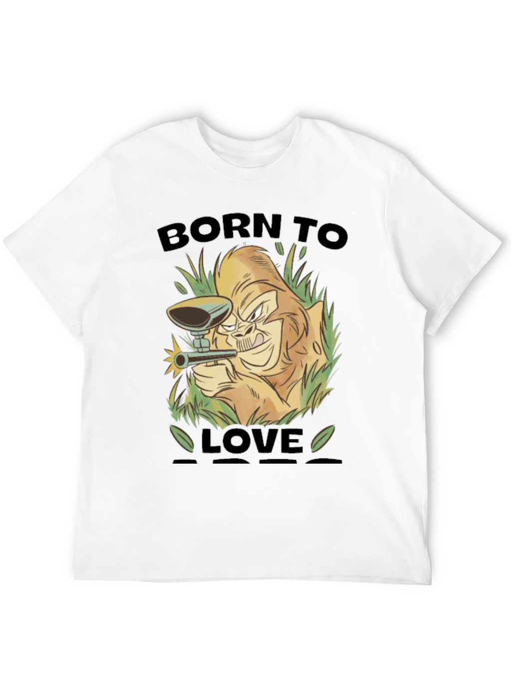 Born To Love Monkey Graphic Black T-Shirt